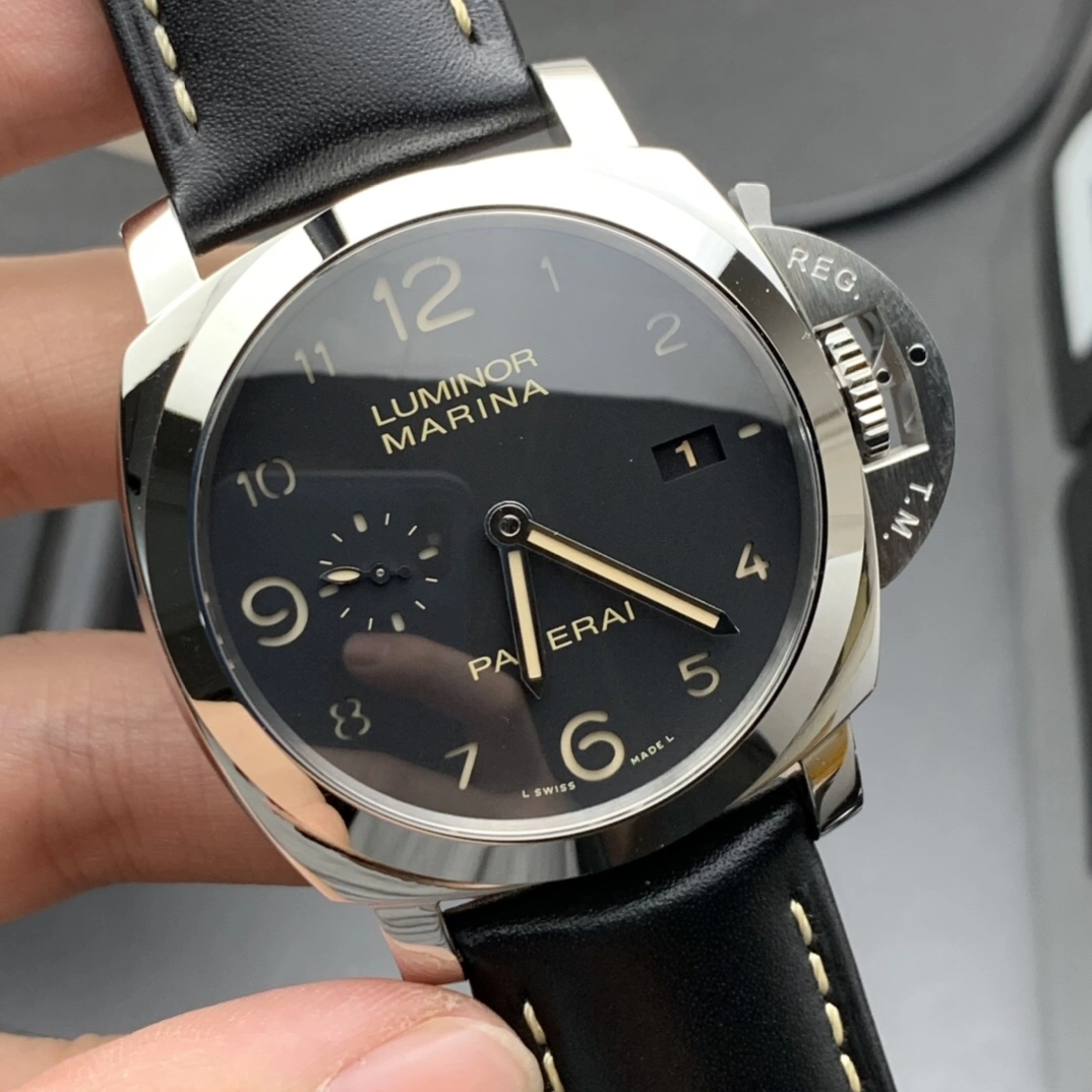 CBD Factory Panerai Luminor Marina 1950 Matte Black Dial Luminous Arabic Numerals Black Calfskin Leather StrapPAM00359 1:1 Super Clone – DDP.9000 Movement GoodFit 371